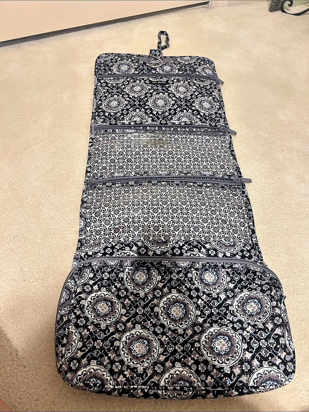 Vera Bradley Hanging Travel Organizer in Black & Blue NWT